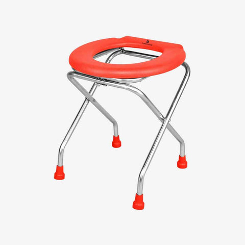 Medvance Portable Folding Commode Stool, Round