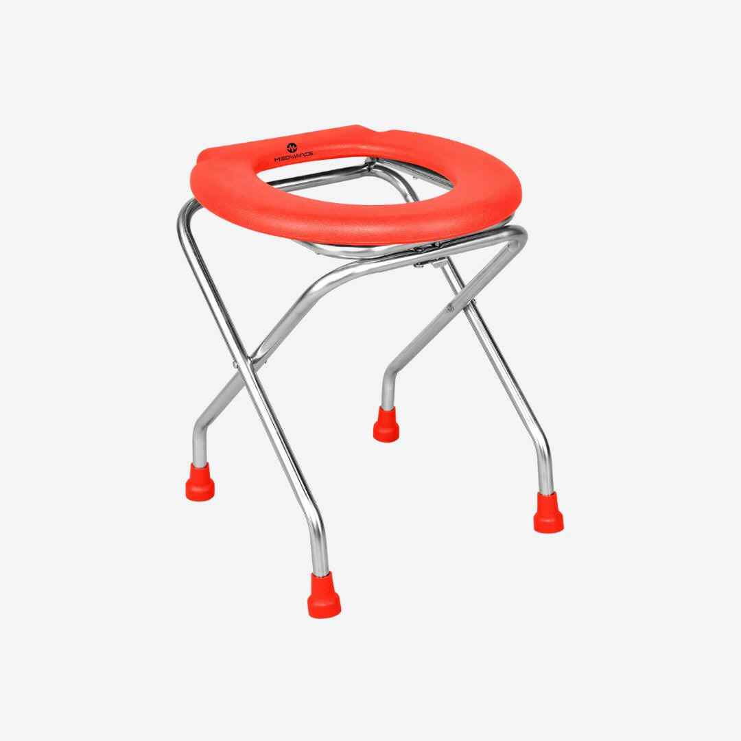 Medvance Portable Folding Commode Stool, Round
