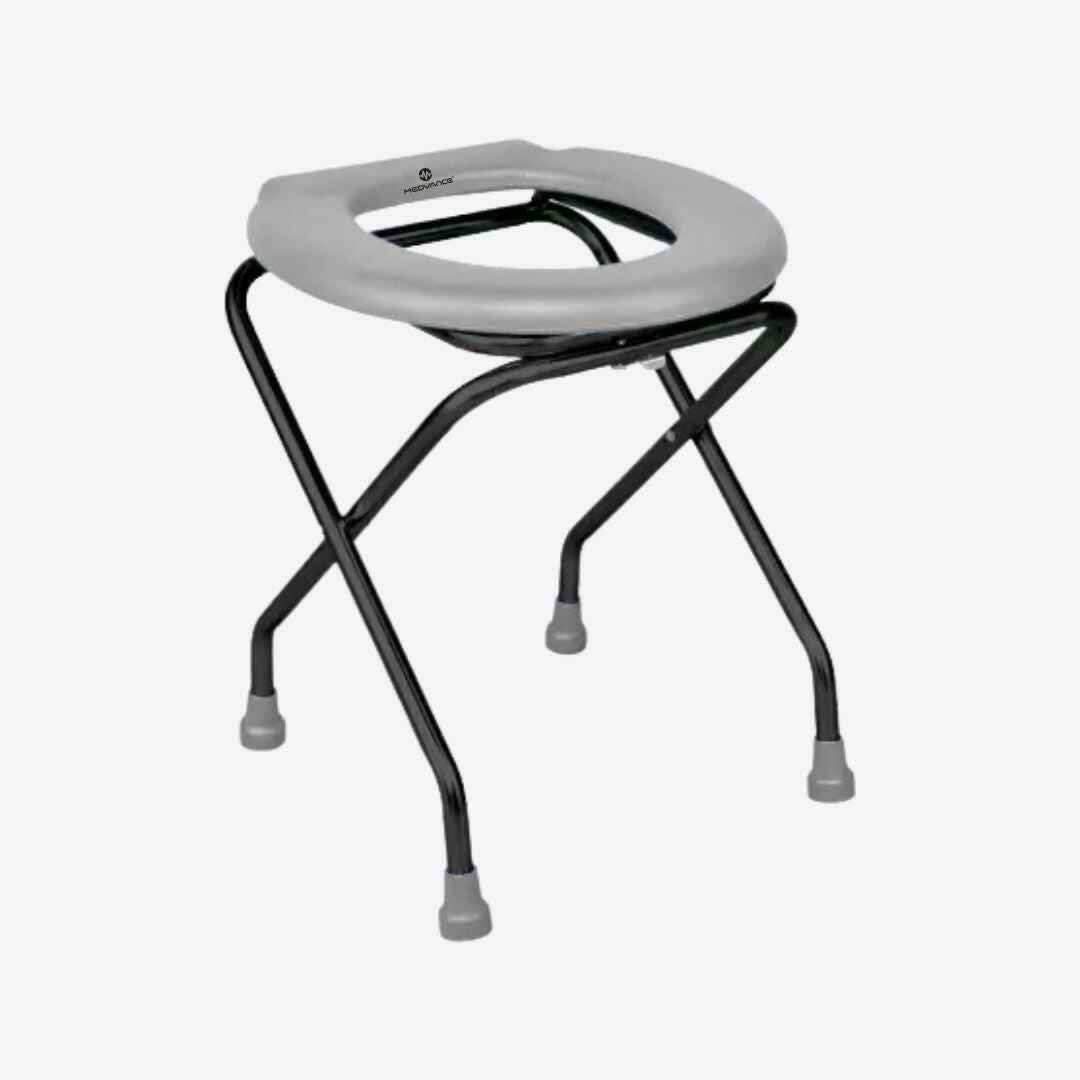 Medvance Portable Folding Commode Stool, Round