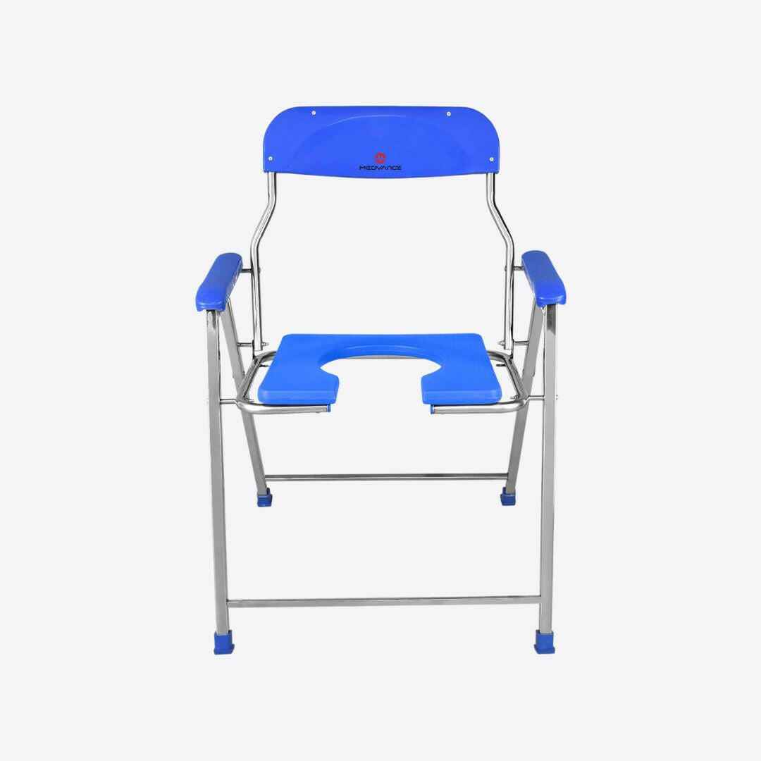 Medvance Folding Commode Chair, Stainless Steel, 135kg