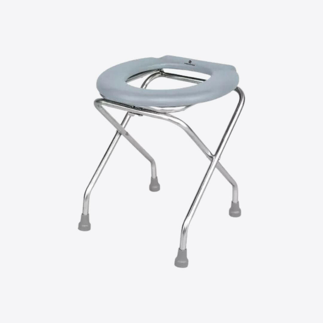 Medvance Portable Folding Commode Stool, Round - Surgismart