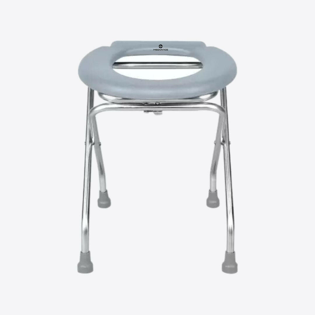 Medvance Portable Folding Commode Stool, Round - Surgismart