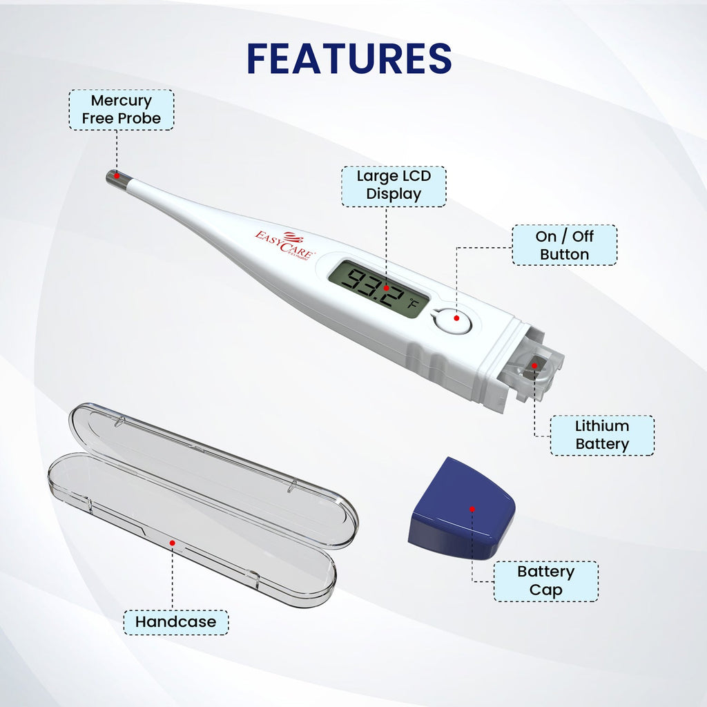EASYCARE (EC5080) Rigid Digital Thermometer for Kids & Adults - Surgismart