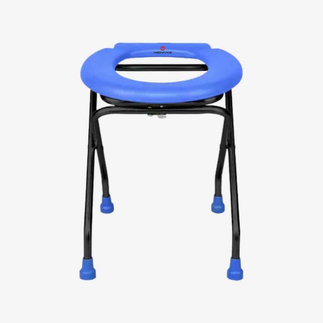 Medvance Portable Folding Commode Stool, Round