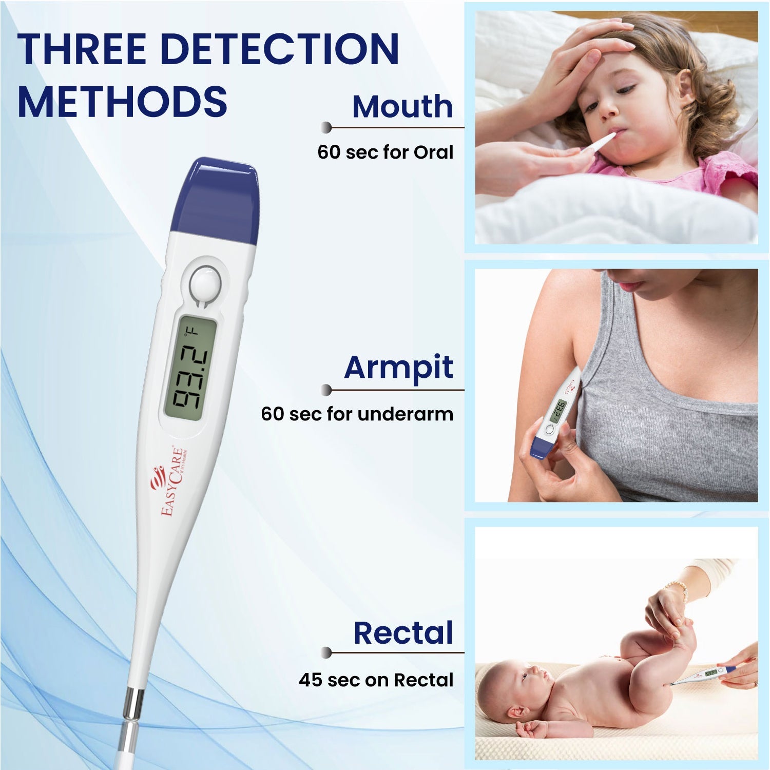 EASYCARE (EC5080) Rigid Digital Thermometer for Kids & Adults - Surgismart