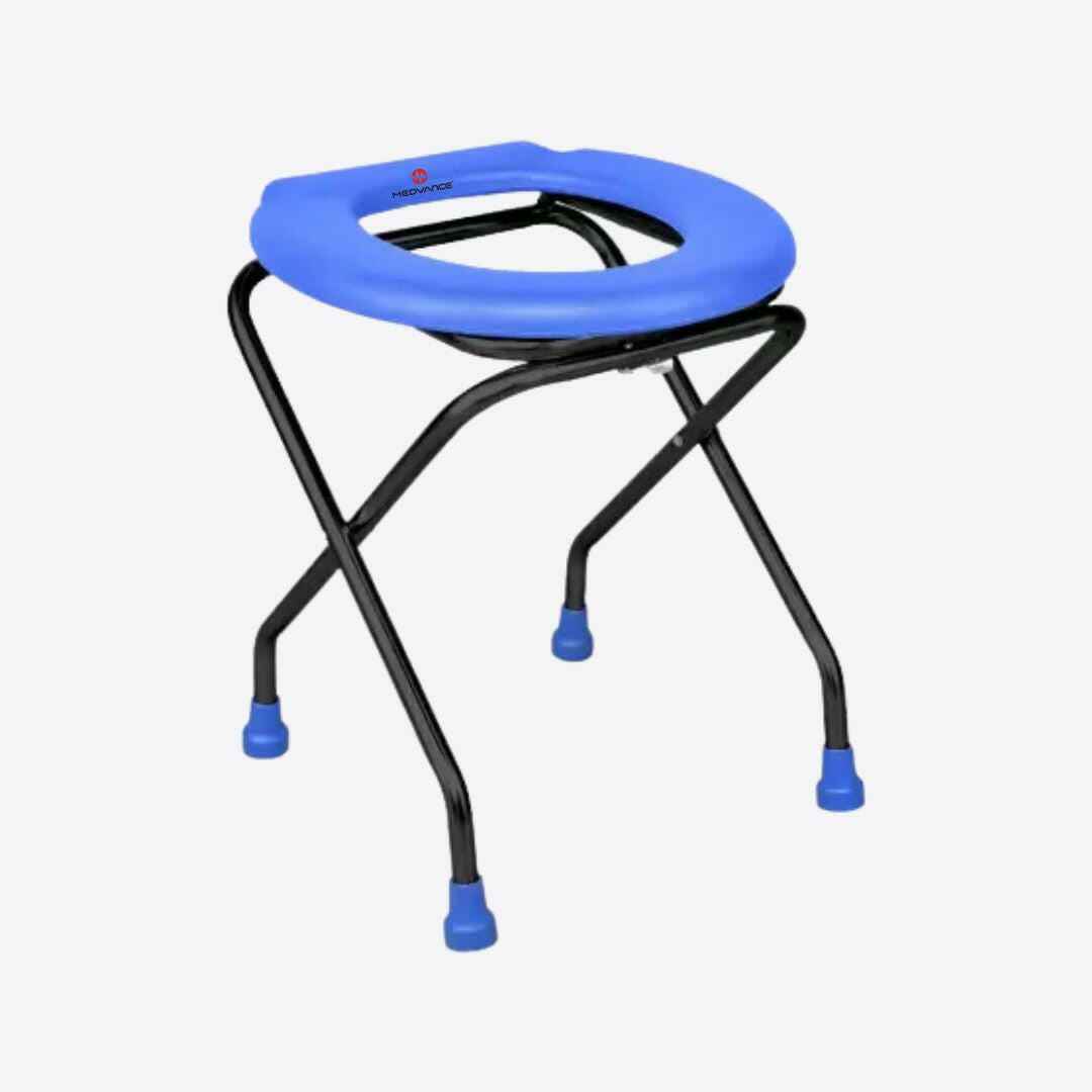 Medvance Portable Folding Commode Stool, Round