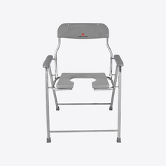 Medvance Folding Commode Chair, Stainless Steel, 135kg - Surgismart