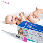 Amkay Digital Thermometer With Quick Measurement of Oral & Underarm Temperature in Celsius & Fahrenheit (12 Months Warranty) | Water Resistant for Easy Cleaning (White) - Surgismart