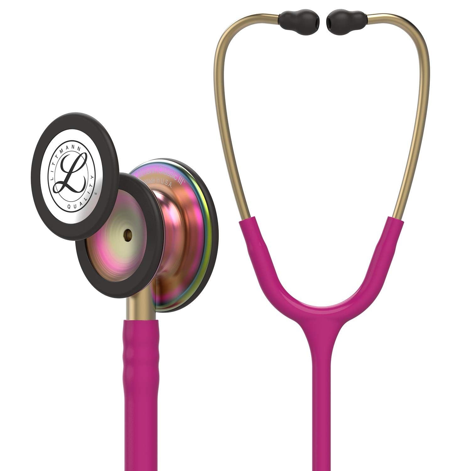 3M™ Littmann® Classic III™ Monitoring Stethoscope, Rainbow-Finish, Raspberry Tube, 27 in, 5806 - Surgismart