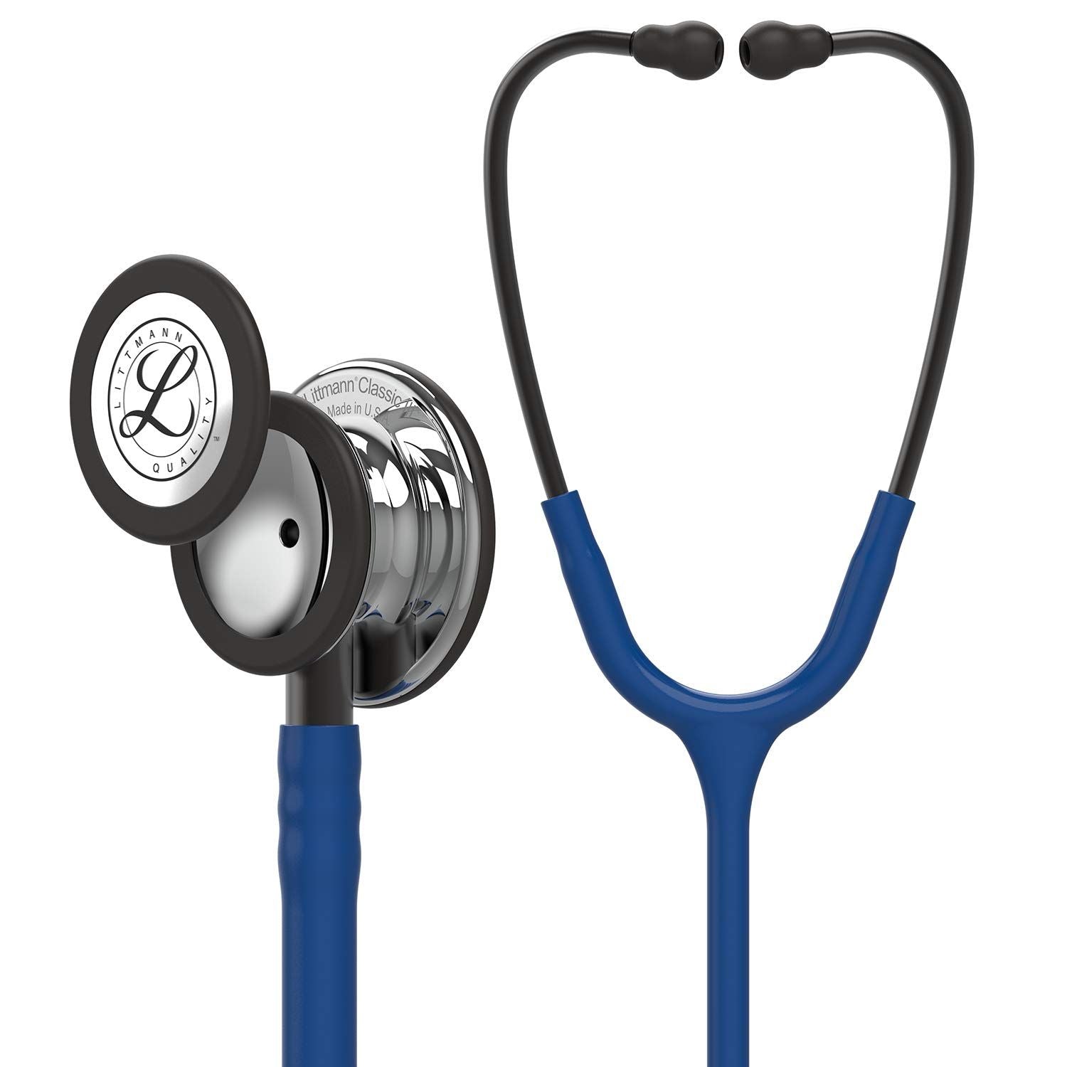3M™ Littmann® Classic III™ Monitoring Stethoscope, Mirror - Finish Chestpiece, Navy Blue Tube, Smoke Stem,5863 - Surgismart