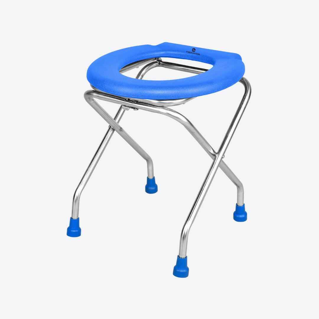 Medvance Portable Folding Commode Stool, Round
