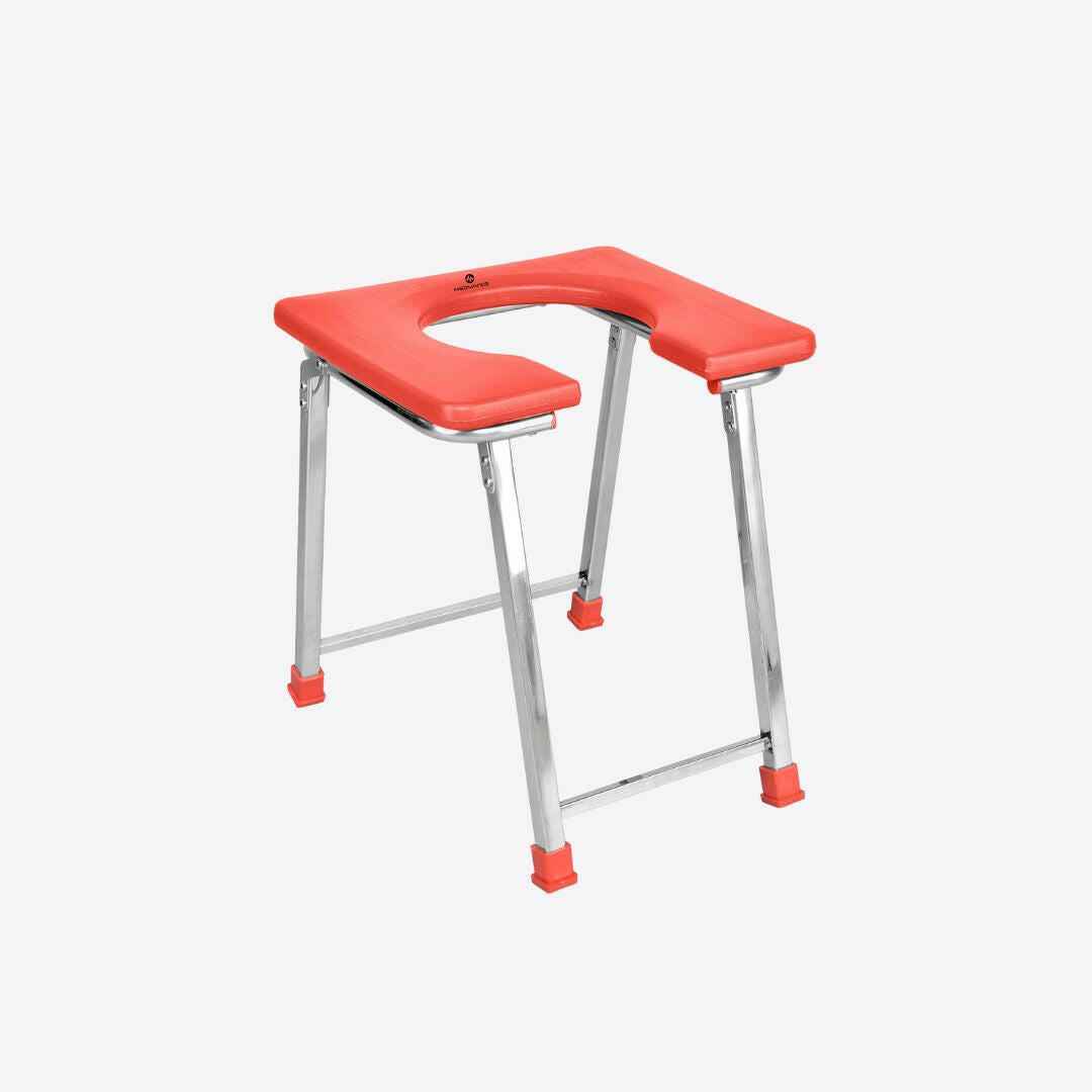 Medvance Portable Folding Commode Stool, Square