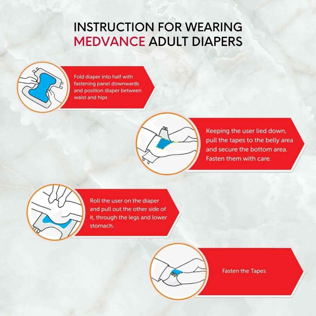 Medvance Adult Diapers - Superior Absorbency, All-Day Comfort, Reliable Protection