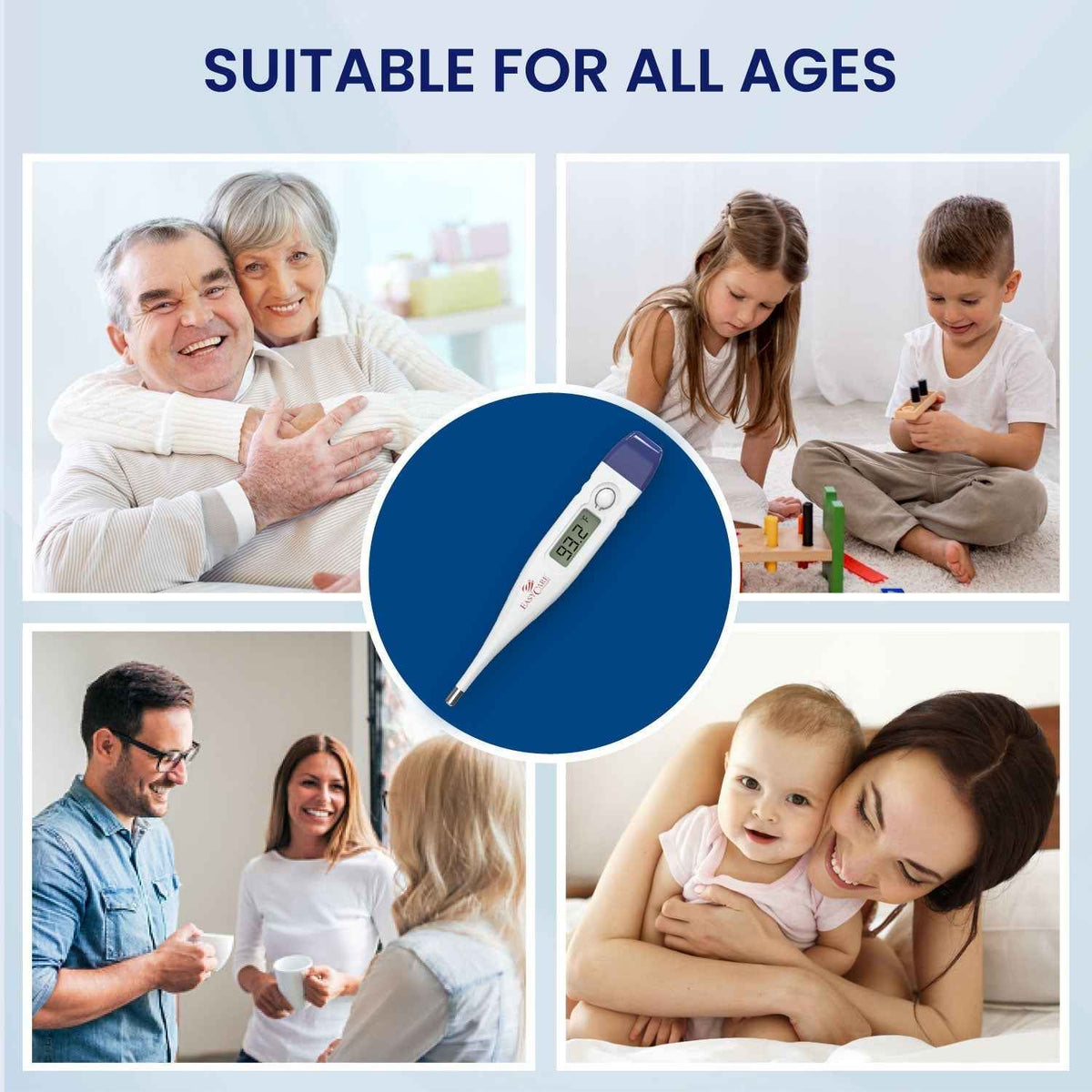 EASYCARE (EC5080) Rigid Digital Thermometer for Kids & Adults
