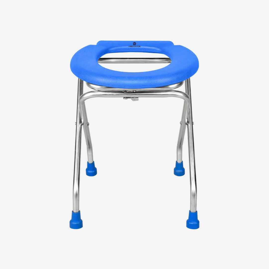 Medvance Portable Folding Commode Stool, Round