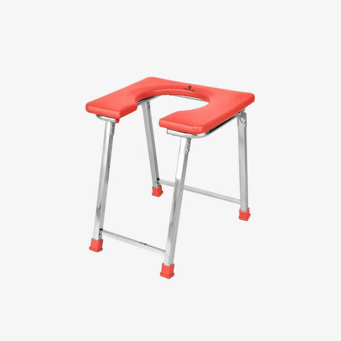 Medvance Portable Folding Commode Stool, Square