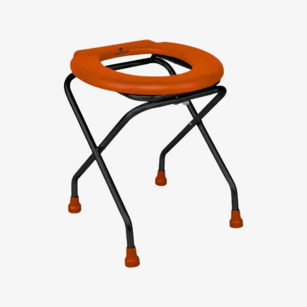 Medvance Portable Folding Commode Stool, Round