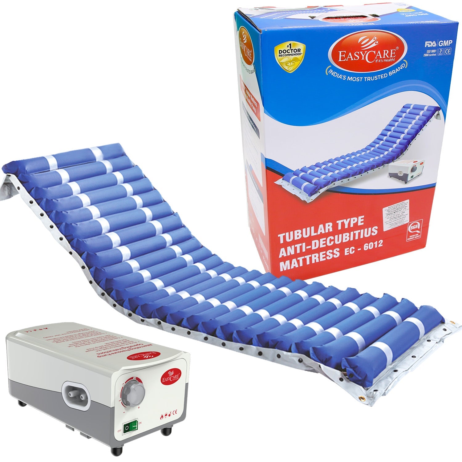 EASYCARE EC6012 Anti Decubitus Air Bed Mattress with Air Pump Tubular Type - Surgismart