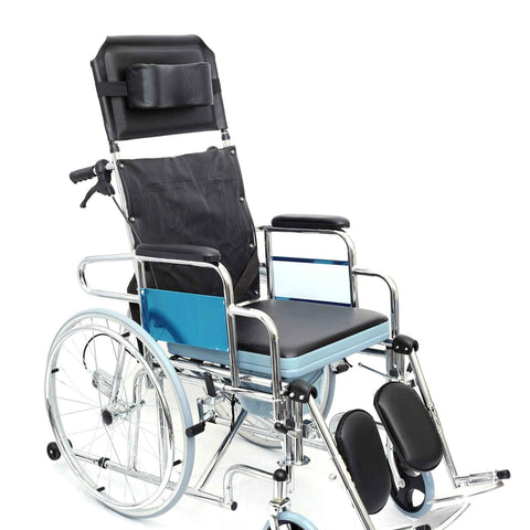 Uphealthy Reclining High Back Commode Wheelchair