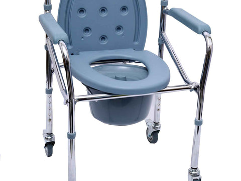 Uphealthy Height Adjustable Commode Chair with Wheel