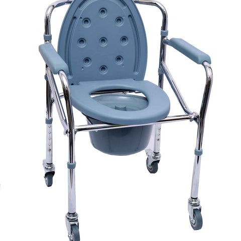 Uphealthy Height Adjustable Commode Chair with Wheel