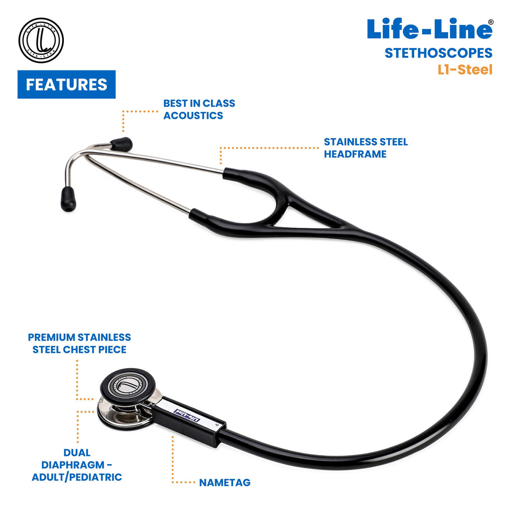 Lifeline Stethoscope L1-Steel - Surgismart