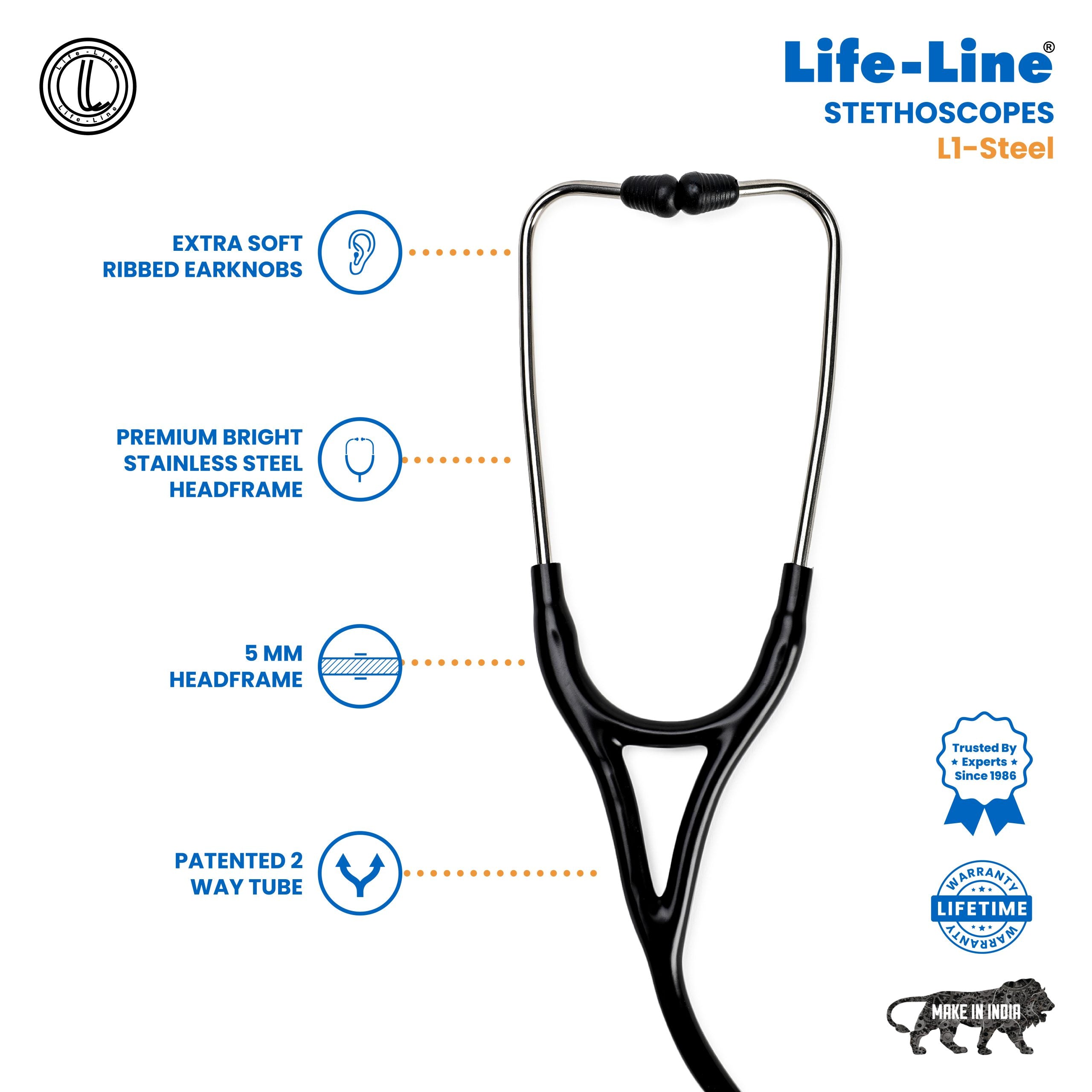 Lifeline Stethoscope L1-Steel - Surgismart