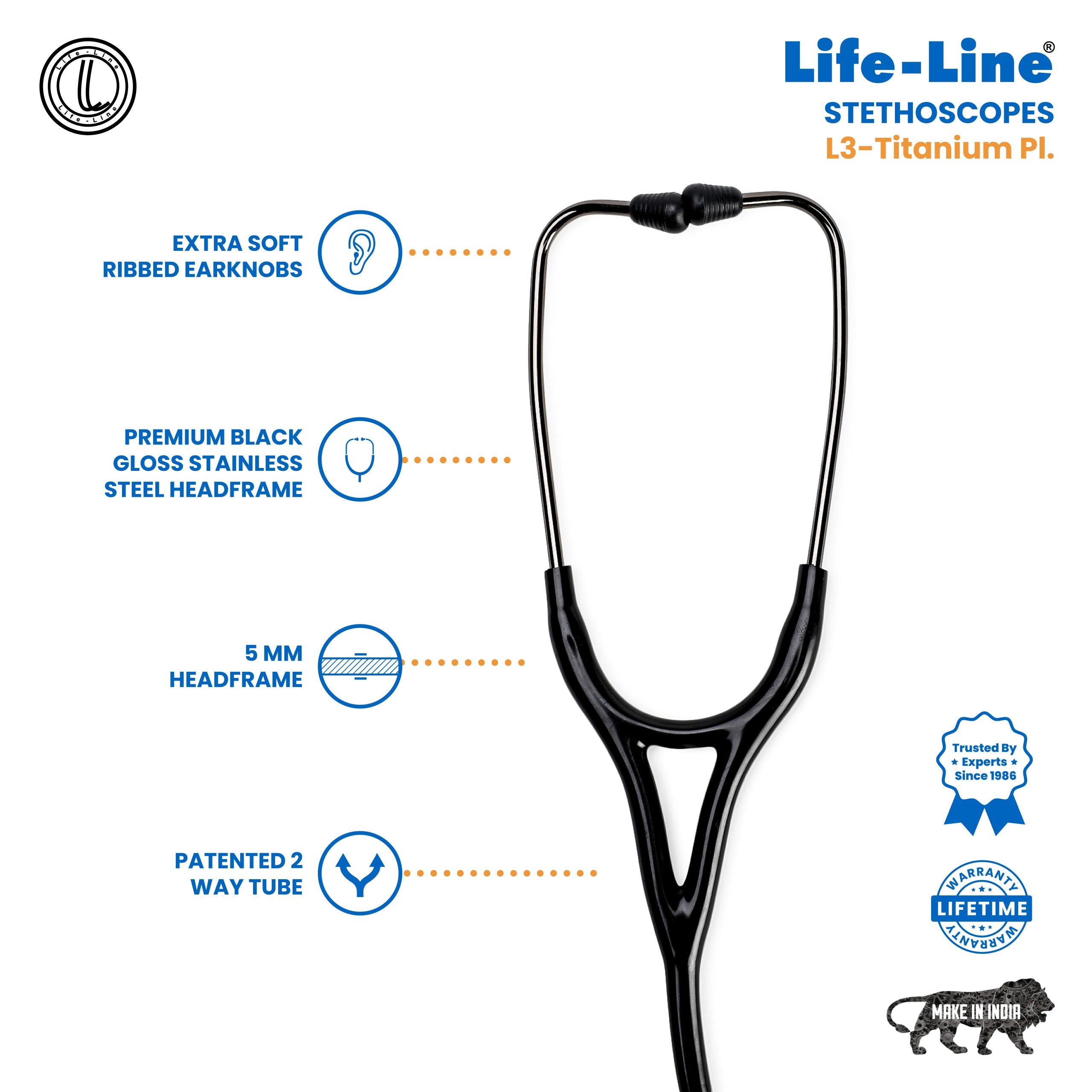 Lifeline Stethoscope L3-Titanium Pl - Surgismart