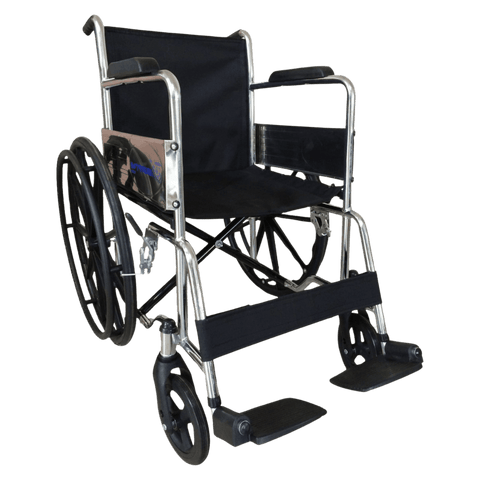 iCare Folding Wheelchair IN Chrome Finish With Mag Wheel - Surgismart