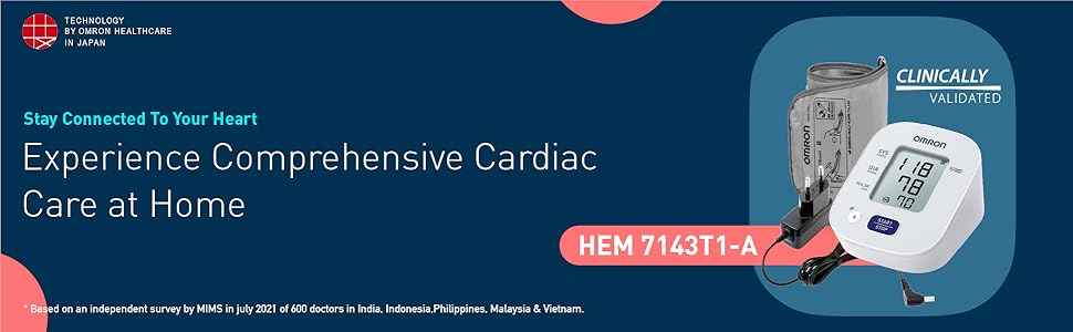 OMRON Digital Bluetooth Blood Pressure Monitor with Cuff Wrapping Guide & Intellisense Technology - HEM 7143T1A