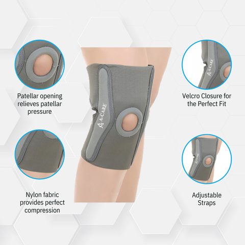 Acare Knee Support Elastic (Open Patella & Hinges) - Surgismart